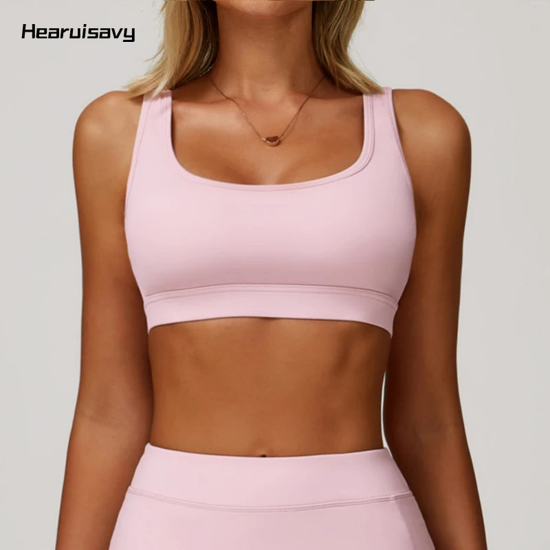 Hearuisavy Running Shockproof Workout Bra High Impact Sports Top Quick-Drying Gym Top Women Fitness Crop Top Yoga Clothing