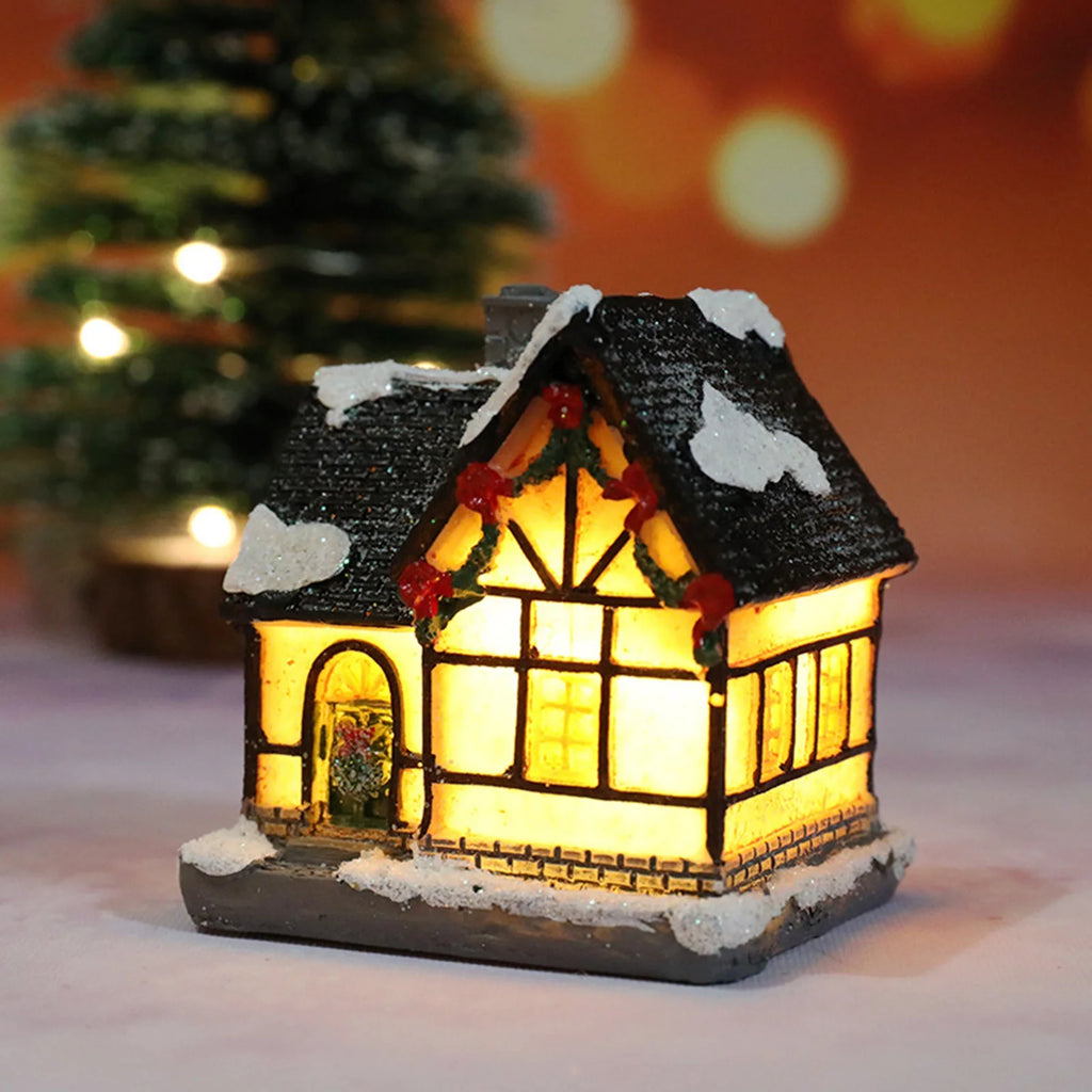 Christmas Houses Christmas Decoration With Lights Room Tabletop Supplies Festive Atmosphere Ornament Holiday Gift