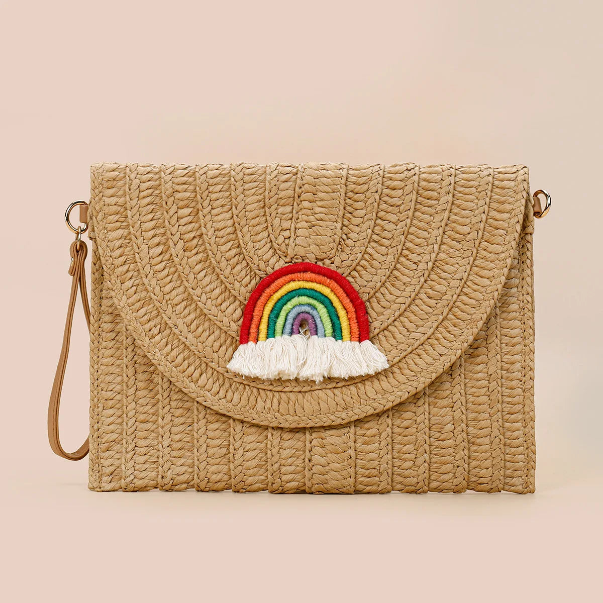 Raffia Straw Weaven Bags Fashion Ladies Wrist Clutches Summer Women Shoulder Crossbody Bags Handmade Handbags Purse Beach Bag