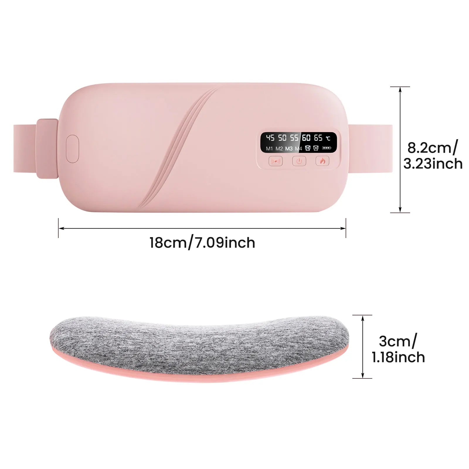 Electric Period Cramp Massager Menstrual Relief Heating Pad Rechargeable Abdominal Vibration Massage Smart Timming Palace Belt