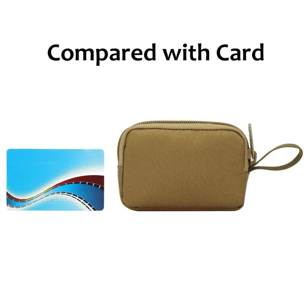 Tactical Small Bag Coin Money Bag Purse Nylon Portable EDC Earphone Key Pouch Outdoor Belt Pack Zipper Card Bags Pocket