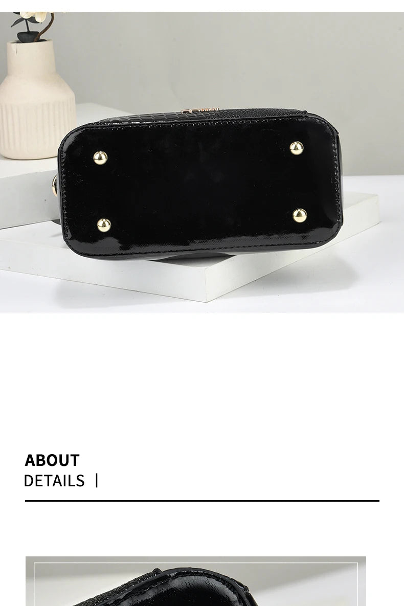 Crocodile Embossed Handbag, Casual Pu Leather ZipperShoulder Bag for Women, Trendy Versatile High-qualityDaily Commuting Bag