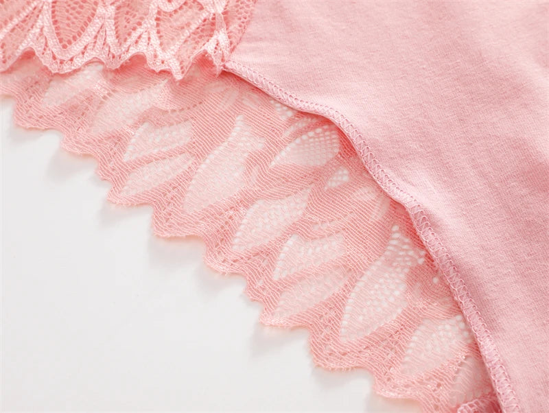 FINETOO 3Pcs Lace Hollow Out Underwear for Women Sexy Low-Waist Floral Briefs Female Invisible Breathable Lingerie Soft Intimate