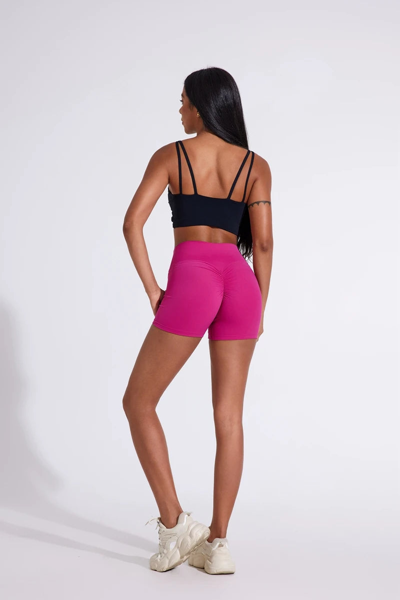 QINACTIVE Women's sports shorts high elasticity tight fitting high waist and buttocks Yoga shorts fitness outdoor sport