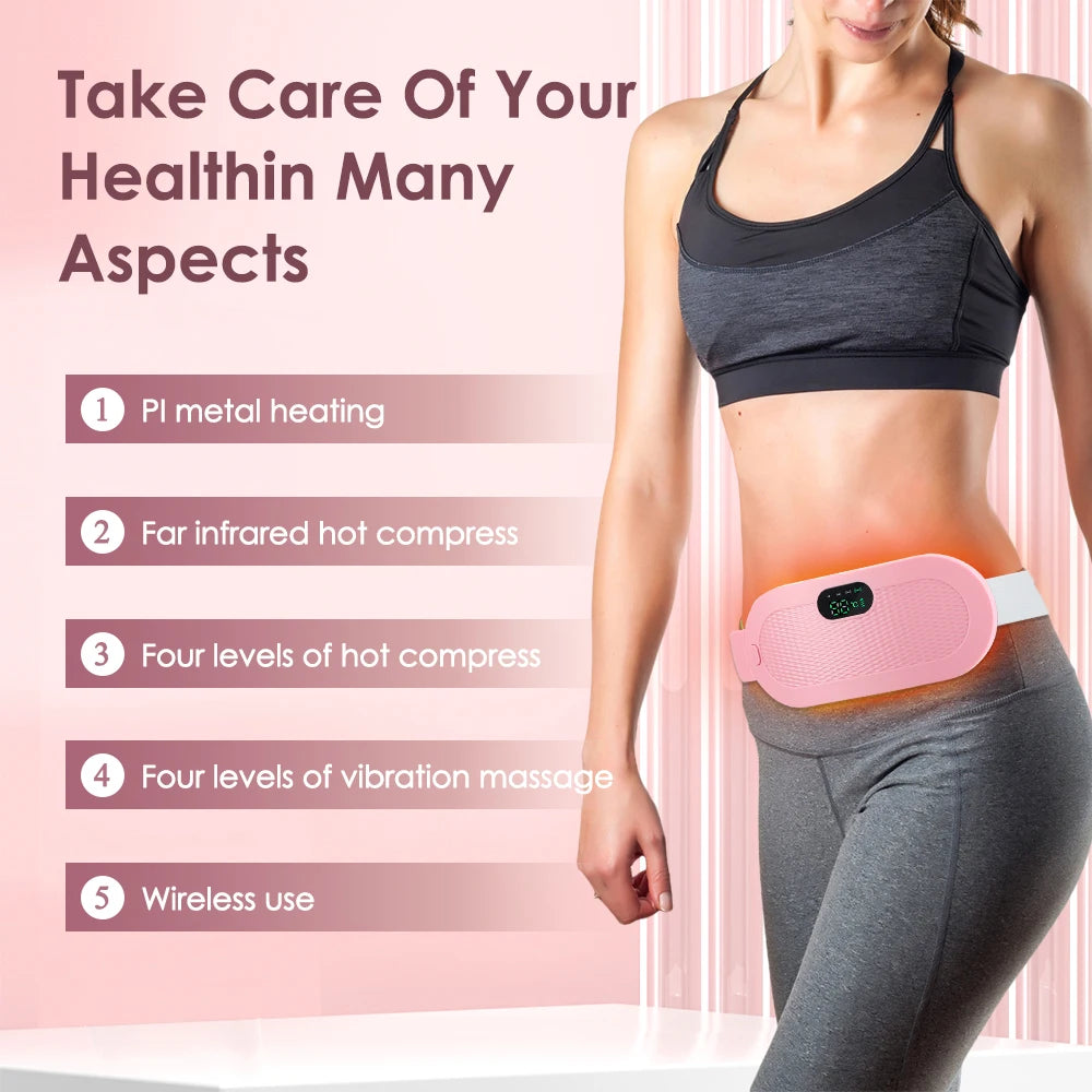 Electric Heating Pad for Period Cramps Women Vibrator Menstrual Cramp Massager Abdomen Belt Warmer Waist Uterus Warming Artifact
