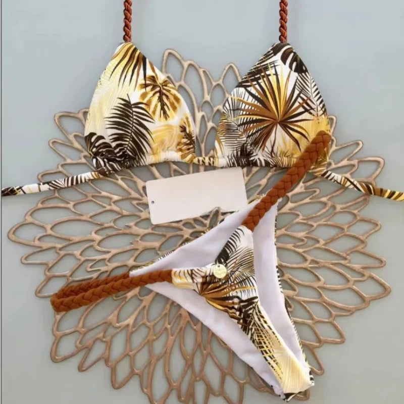 New Bikini Women Swimsuit Beach Vacation Swimwear Leopard Printed Sexy Bikini Set Beachwear Swimsuit Thong Bathing Suit Biquinis