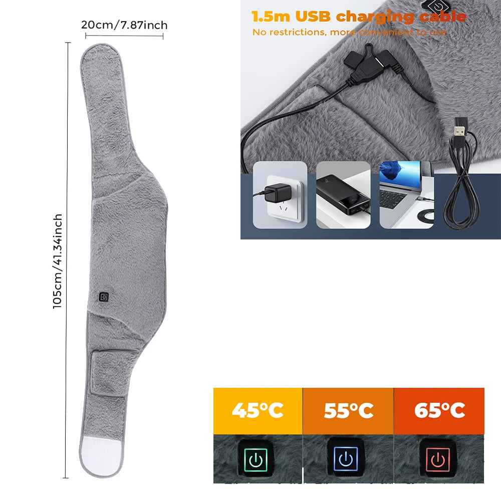 Electric Period Cramp Massager Menstrual Relief Heating Pad Rechargeable Abdominal Vibration Massage Smart Timming Palace Belt