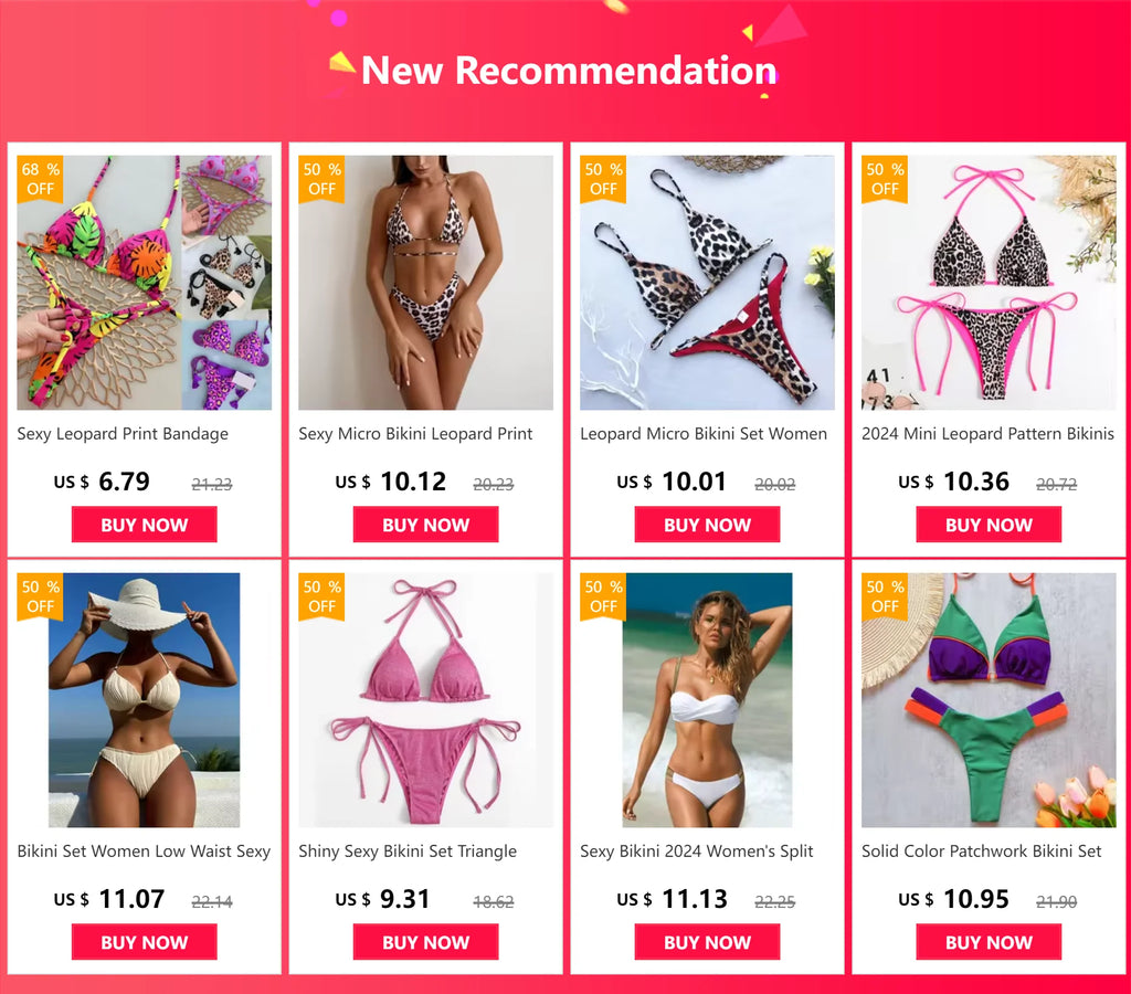 New Bikini Women Swimsuit Beach Vacation Swimwear Leopard Printed Sexy Bikini Set Beachwear Swimsuit Thong Bathing Suit Biquinis