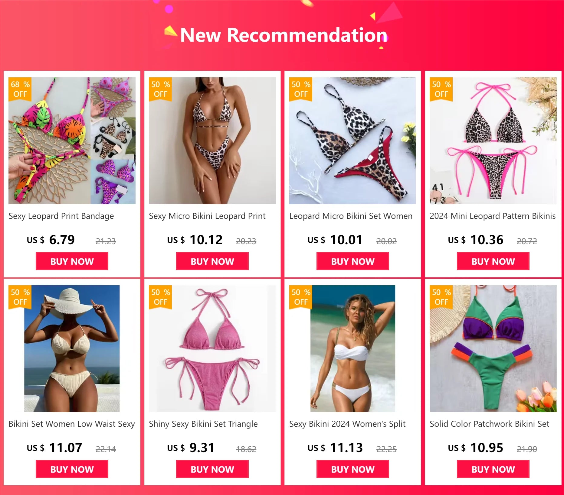 New Bikini Women Swimsuit Beach Vacation Swimwear Leopard Printed Sexy Bikini Set Beachwear Swimsuit Thong Bathing Suit Biquinis