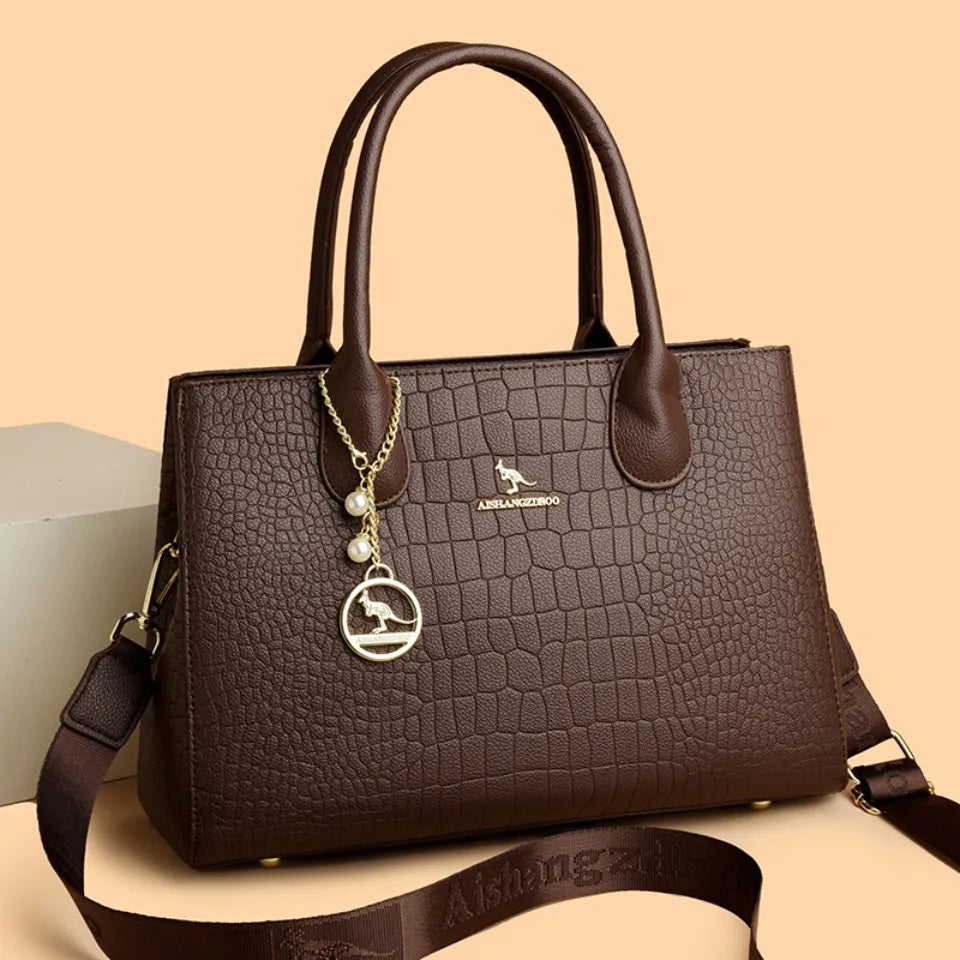 Luxury Crocodile Pattern Handbag Women Large Capacity Shoulder Ba PU Leather Top-handle Bag Brands Crossbody Totes Sac A Main