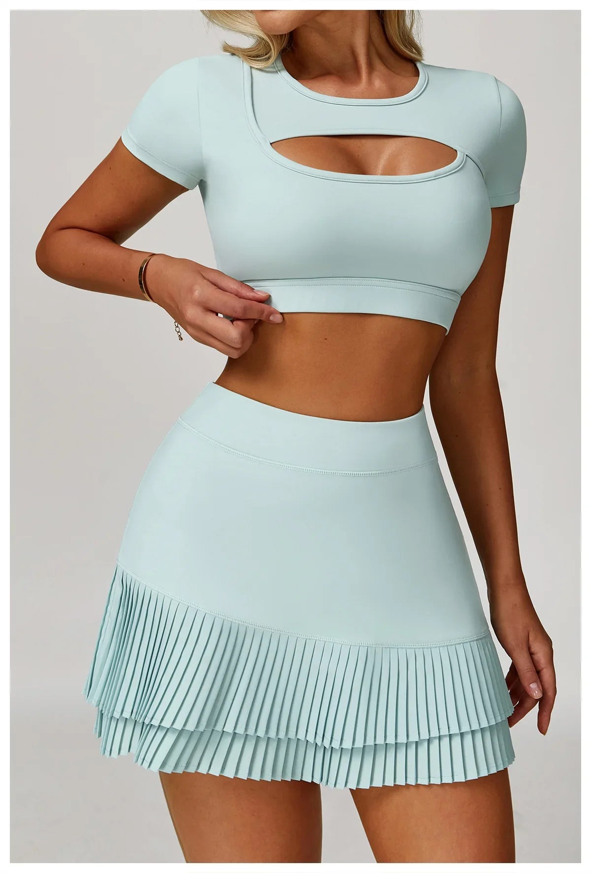 Women's Tight Fitting Sports T-shirt Quick Dry Short Sleeve Gym Tops Hollow Out Yoga T-shirt Running Exercise Fitness Sports Bra