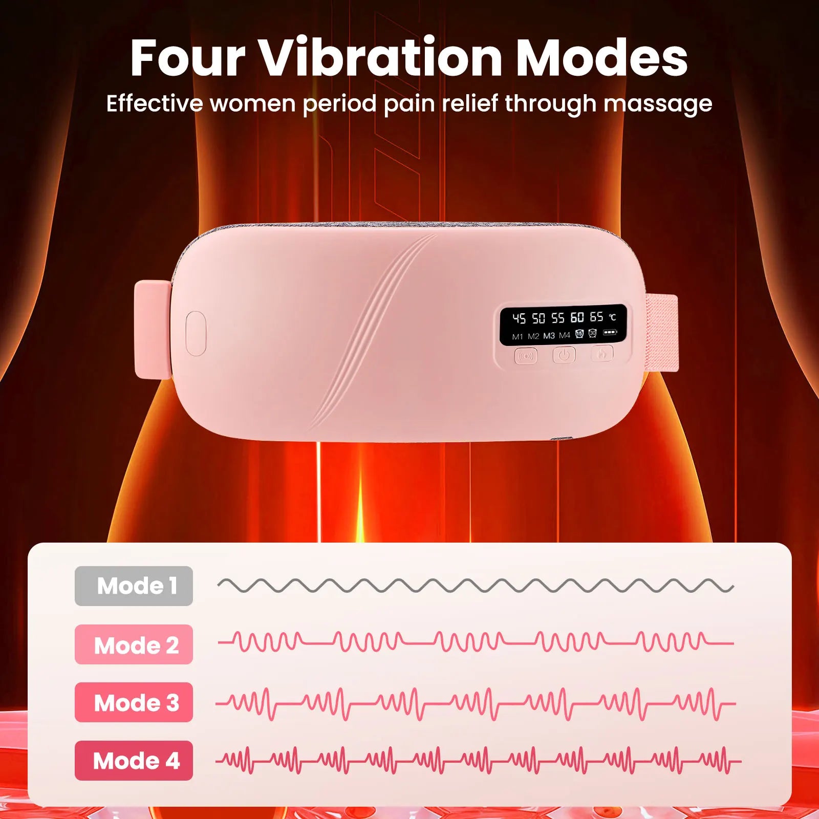 Electric Heating Pad for Period Abdominal Massage Belt Menstrual Cramp Relief Belt Abdomen Warm Palace Vibrating Machine