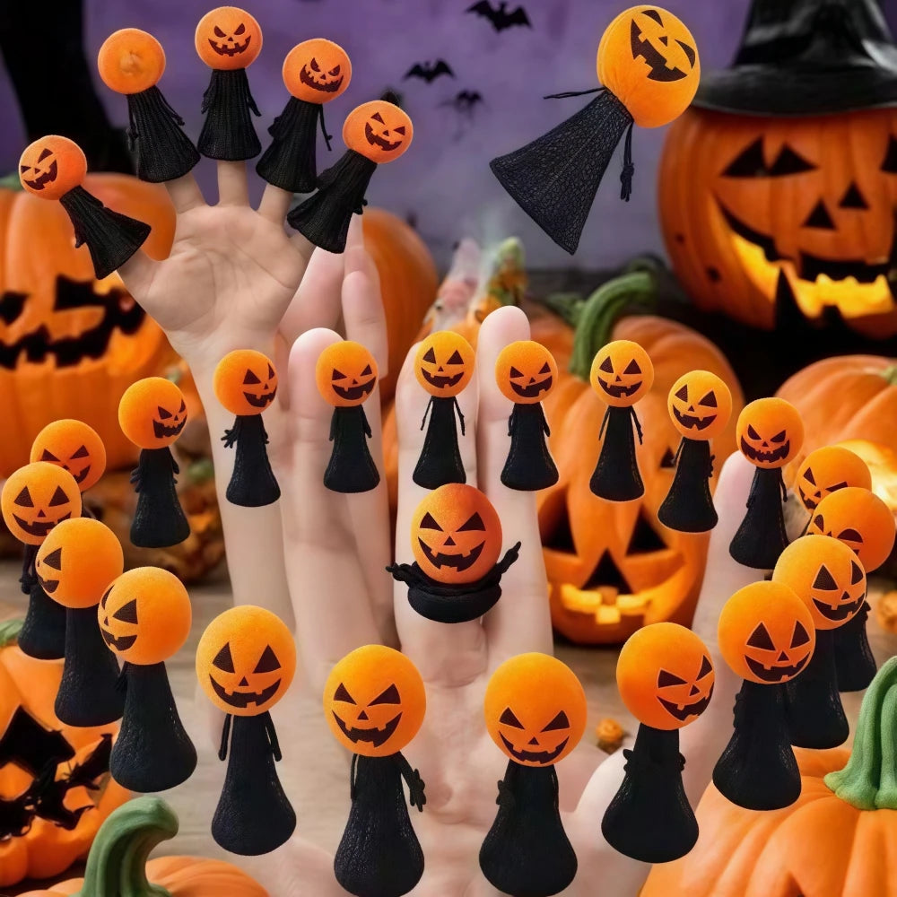 12/24 Pcs Black Finger Press Bouncing Man for Halloween Ghost Festival Carnival Carnival Party Gifts School Kindergarten Prize