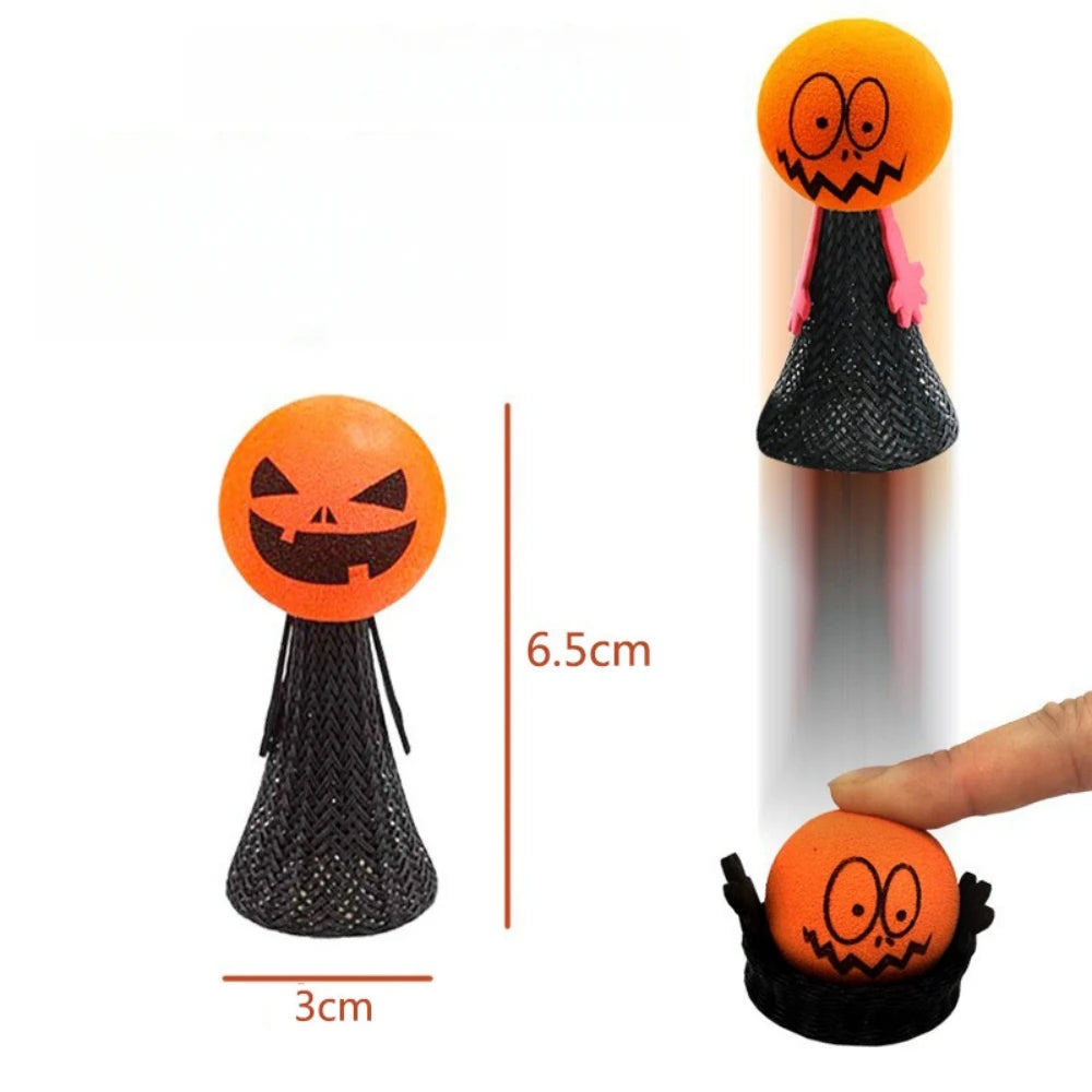 12/24 Pcs Black Finger Press Bouncing Man for Halloween Ghost Festival Carnival Carnival Party Gifts School Kindergarten Prize