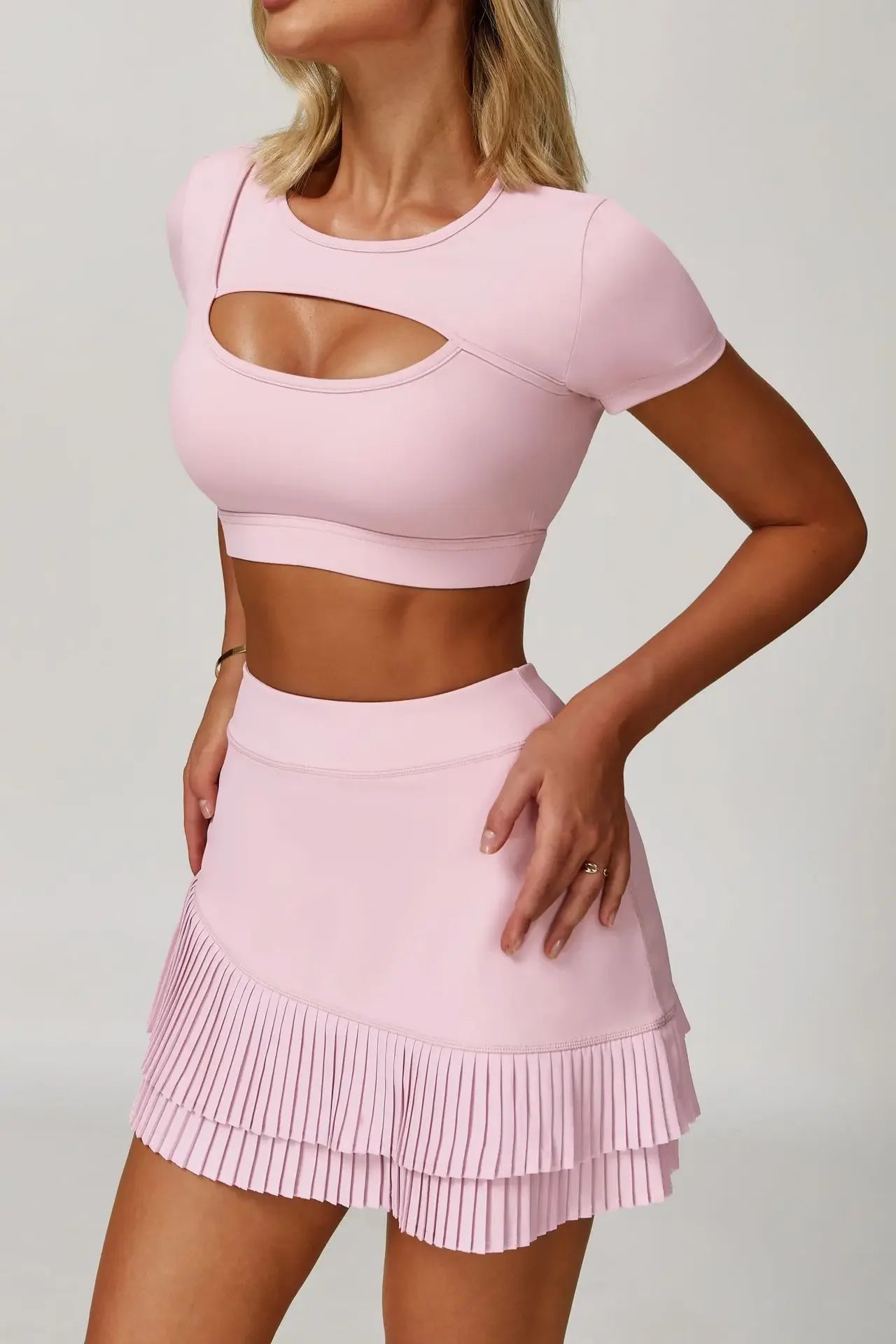 Women's Tight Fitting Sports T-shirt Quick Dry Short Sleeve Gym Tops Hollow Out Yoga T-shirt Running Exercise Fitness Sports Bra