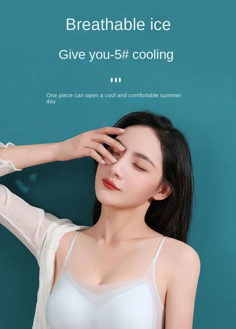 Ultra Thin Ice Silk Seamless Underwear Women Plus Size Sexy Top Soft Breathable Wireless Solid Lingerie Gathered Padded Bra