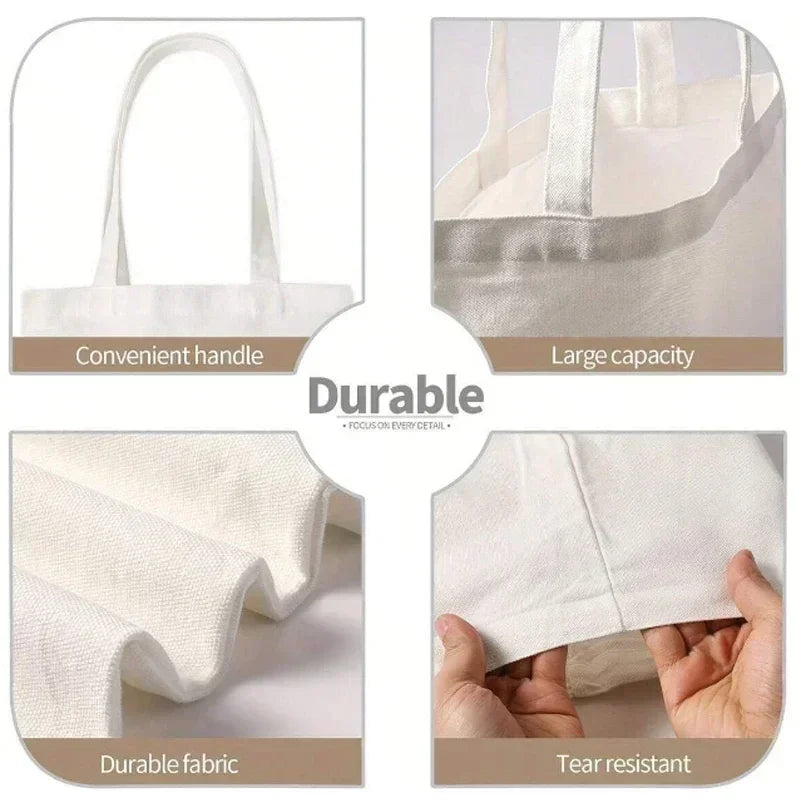 26 Letters Flower Tote Bag for Women Eco Reusable Shoulder BagsLarge Capacity Canvas Casual Harajuku Shopping Shopper Handbag