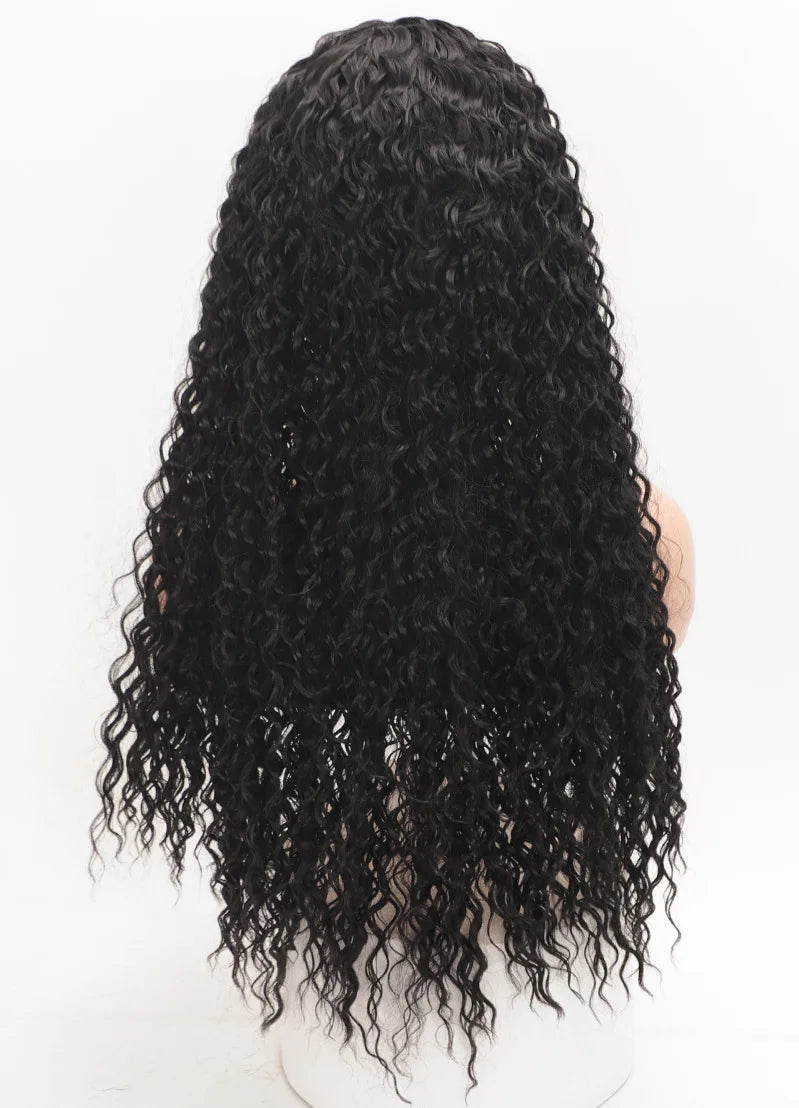 Synthetic Hair Wigs for Women 26inch Headband Wig Female High Quality Curly Wigs on Sale Clearance Black Brown Headband Wigs