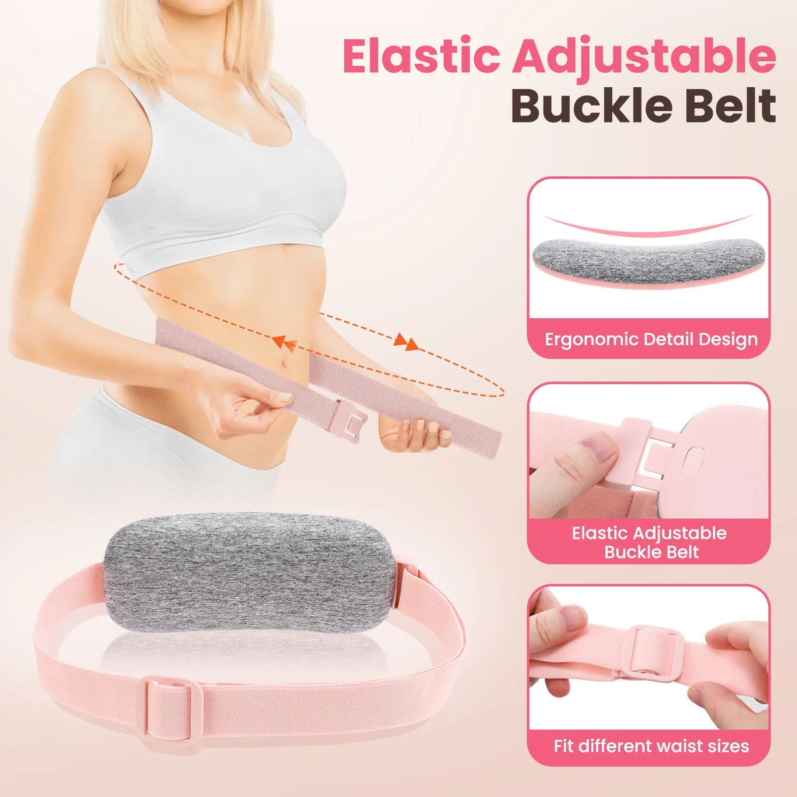 Electric Period Cramp Massager Menstrual Relief Heating Pad Rechargeable Abdominal Vibration Massage Smart Timming Palace Belt