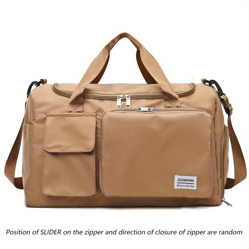 Unisex Large Capacity Travel Bag Luggage Nylon Sports Gym Tote Bags for Women Weekender Overnight Duffle Bag with Shoe Compartment