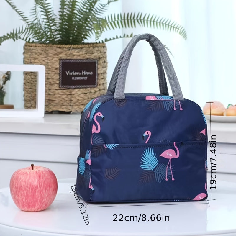 Grey/Green Thermal Insulated Lunch Box Bag with Cactus & Desert Print - Cute Cacti Design Lunch Tote, Picnic - PS Material Lunch Pack & s, Unisex Insulated Lunch Carrier, Lunch Bag For Women, Lunch Box For Women, Small Lunch