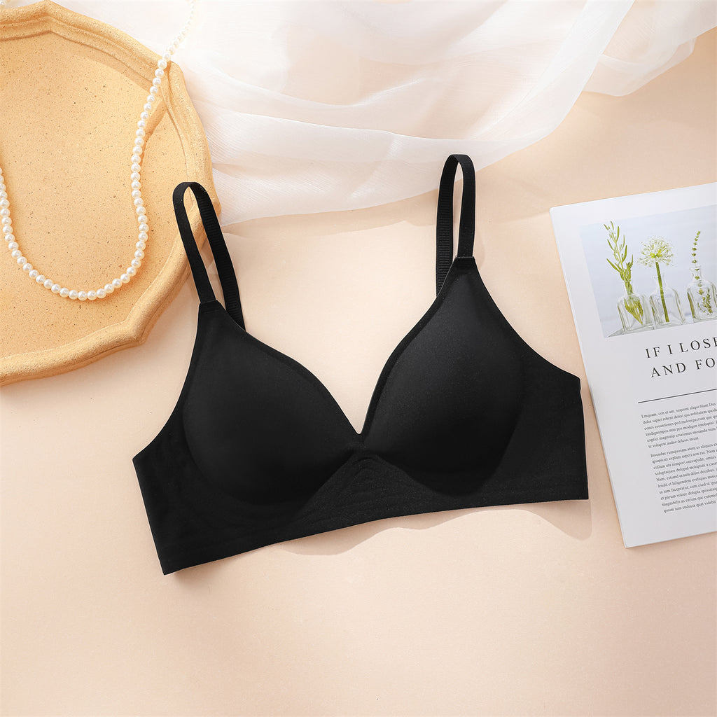 Simple Solid Wireless Bra, Comfy & Breathable Stretch Intimates Bra, Women's Lingerie & Underwear