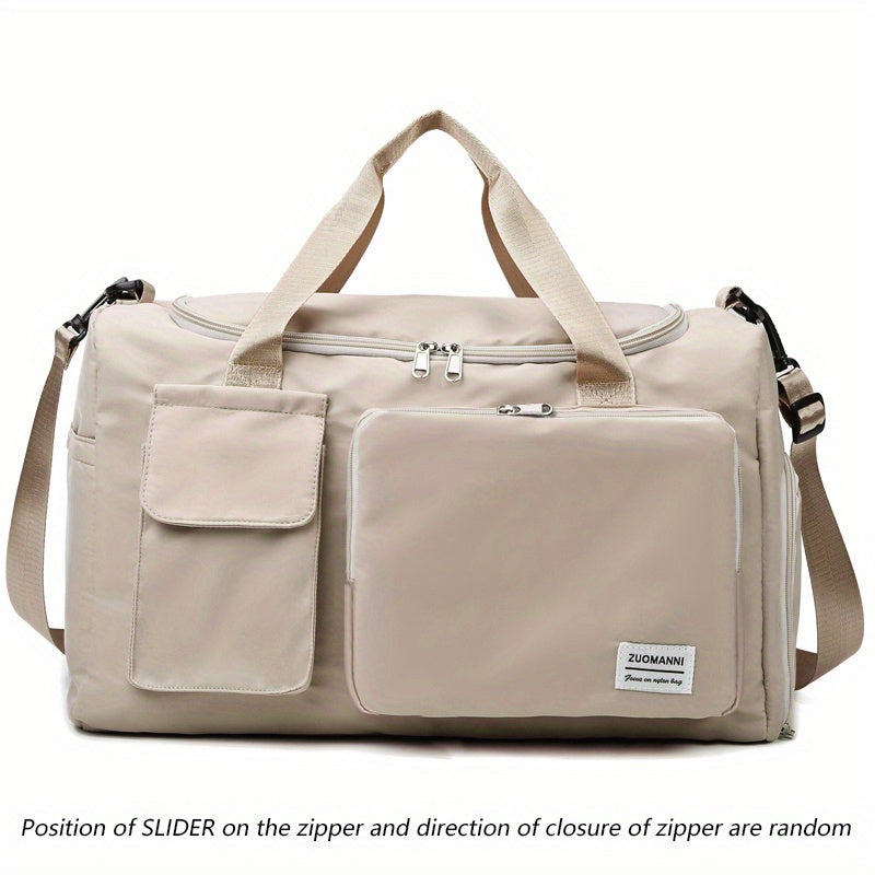 Unisex Large Capacity Travel Bag Luggage Nylon Sports Gym Tote Bags for Women Weekender Overnight Duffle Bag with Shoe Compartment