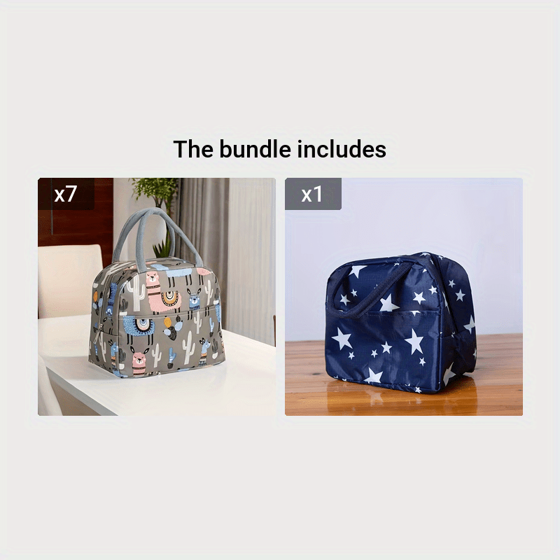 Grey/Green Thermal Insulated Lunch Box Bag with Cactus & Desert Print - Cute Cacti Design Lunch Tote, Picnic - PS Material Lunch Pack & s, Unisex Insulated Lunch Carrier, Lunch Bag For Women, Lunch Box For Women, Small Lunch